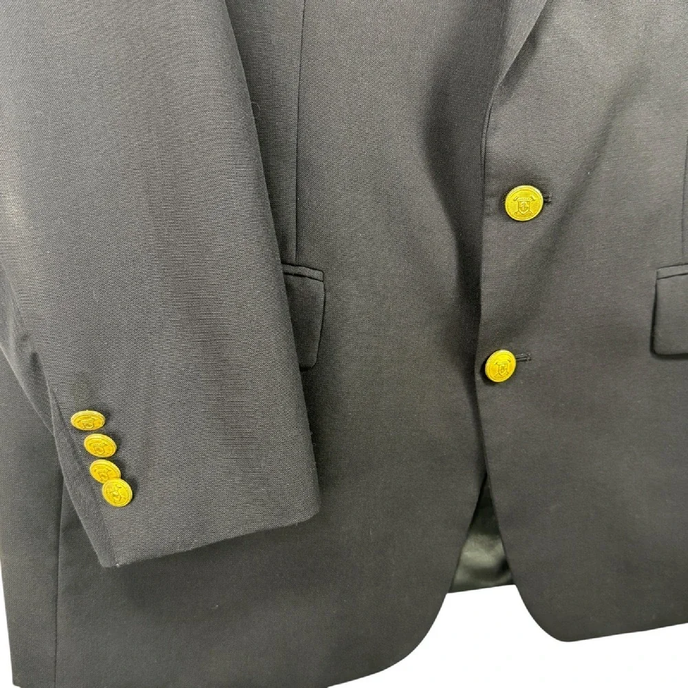 Polo University Club Blazer Wool Gold Two Button‎ Classic Sport Coat Jacket 46R